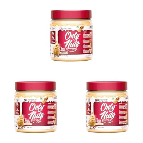 Image of DC Doctors Choice High Protein Peanut Butter, Only Nuts, Gluten-Free, Zero Trans Fat, Vegan, Unsweetened Creamy (750 g) (Pack of 3)