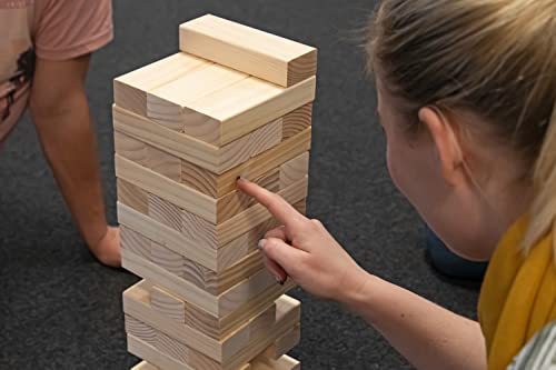 Idena 6060013 - Wackel-Turm, Stapelspiel mit 54 Bausteinen, Geschicklichkeits-Spiel aus Holz, ca. 8 x 8 x 26 cm großer Stapel-Turm, Spiel-Spaß für die ganze Familie - Image 4