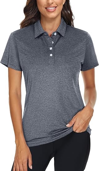 TACVASEN Damen Sportshirts Kurzarm T-Shirts Atmungsaktiv Poloshirts Golf...