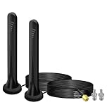 2pcs 5G LTE Antenna Signal Amplifier Omnidirectional Network Antenna SMA TS9 Connector 15 dbi Magnetic Base Antenna with 3M Cable for 3G/4G/5G/GSM/GPRS Router IoT Gateway Smart Home