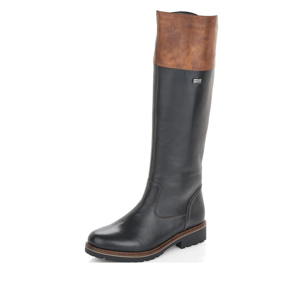Remonte Women Boots R6581, Ladies Winter Boots,Removable Insole,Water Repellent,remonteTEX,Winter Boots,lace-up Boots,Warm,Schwarz Kombi,43 EU / 9 UK