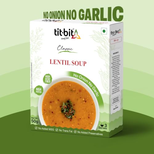 Image of Tit-Bit Lentil Soup (Dal Soup) | No Onion No Garlic | Ready-to-Cook Soup Mix | High Protein & High Dietary Fiber | Pack of 5 (50g Each)
