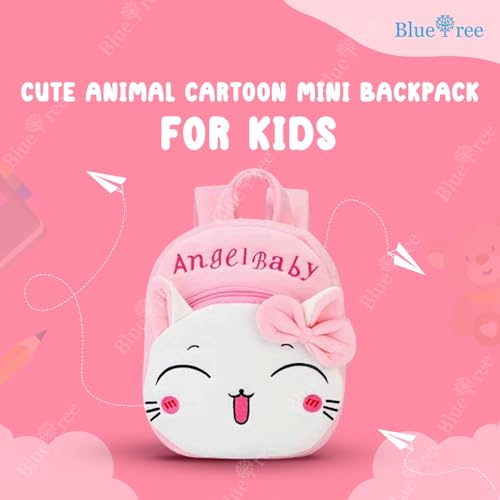Blue tree Cute Kids Backpack Toddler Bag Plush Animal Cartoon Mini Travel Bag for Baby Girl Boy 1-5 Years (small, Angel Baby Careem, Pink) (Image - 2)