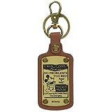 [ナポレックス] キーホルダー メタルプレート 本革調 刻印 英文プリント カーアクセサリー カー用品 ディズニー ミッキーマウス WDー332