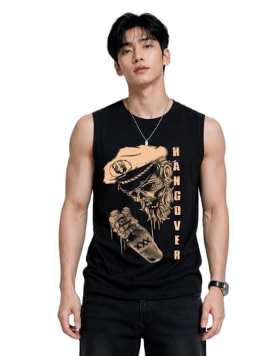 Image of JUGULAR Tank Tops Sleeveless T-Shirt for Men Gym Wear Vest Solid Stylish Round Neck Running for Sports Workout Fitness & Casual or Beach Wear