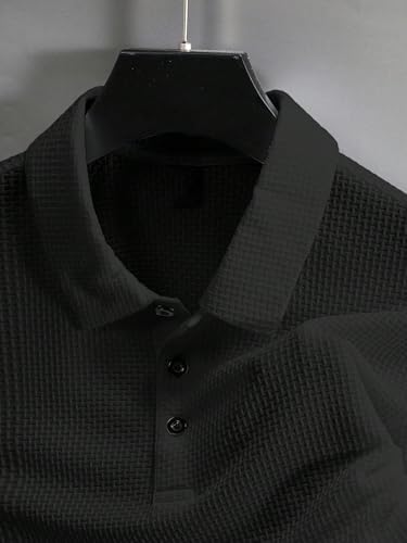 Image of TAGDO Men's Cotton Rich Polo Tshirt | Textured Fabric Casual Collar T Shirt for Men | Half Sleeve Regular Fit Trendy Polo Tee Shirts for Everyday Wear (2029)