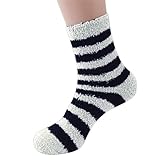Calcetines cálidos genéricos para mujer y hombre, gruesos de terciopelo de coral para invierno, calcetines de lana a rayas isotermas, estilo acogedor y suave, cómodos para el hogar o trajes casuales