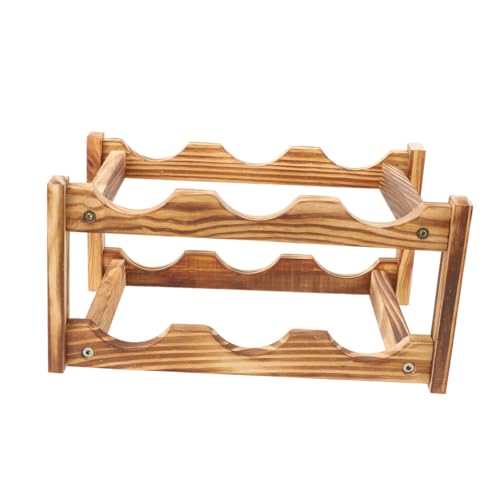 Soporte de vino de madera estilo europeo para organización miniatura 5