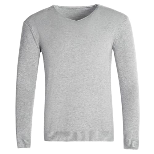 Cambkatl Men's V Neck Sweaters Basic Solid Long Sleeve Cozy 2025 Fall Winter Cable Knitted Baselayer Pullovers Jumper Tops