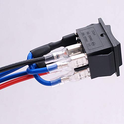 Weideer 12V Polarity Reverse Switch Momentary 6 Pin (On)-Off-(On) Rv Jack Switch Motor Control Rocker Toggle Switch With Jumper Wires #TOP3