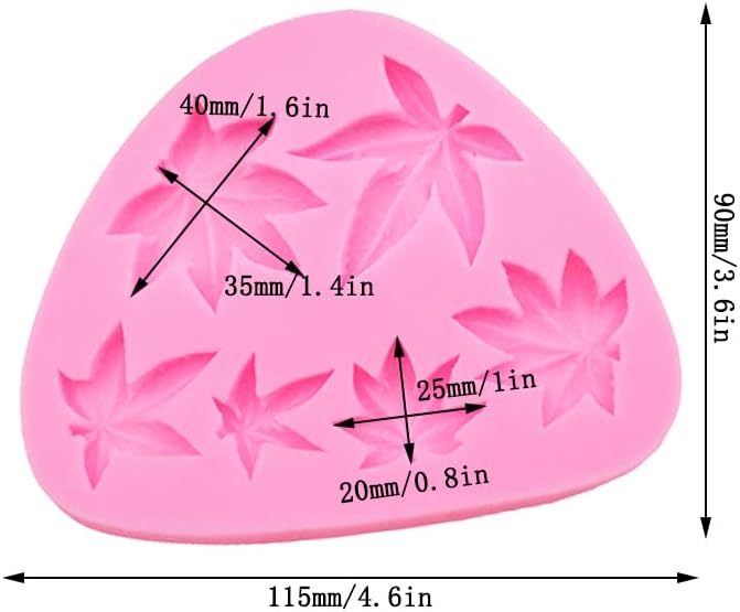 Miniatura 3 de Cestony Molde de silicona para tartas de hojas de malas hierbas, 2 unidades, para bricolaje, pasteles, fondant, galletas, jabón, azúcar, pudín,