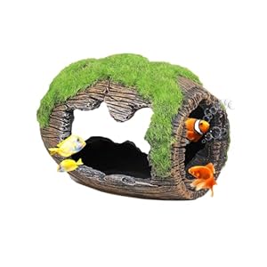 Betta Fish Tank Accessories Decorations, Resin Small Fish Cave Aquarium, Fish Cave Hide Tank Decorations (3.35 * 2.57 * 2.76 in)