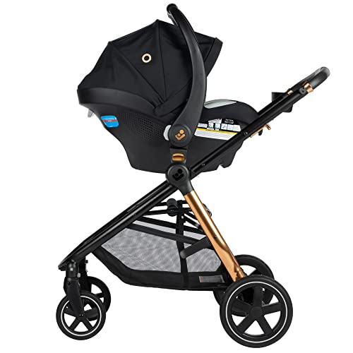Image of Maxi-Cosi Zelia Luxe 5-in-1 Modular Travel System, Choose Between 5 Modes of use: Parent-Facing car seat Caddy, Reversible Carriage, and Reversible Stroller, Dark Ember