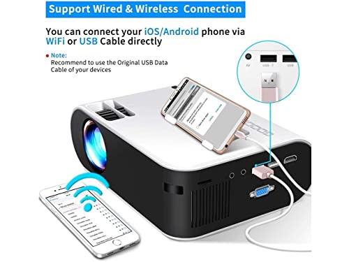 Image of AUN W18 Mini LED Portable 1080P Projector 2800 Lumens (AUN W18 Screen Mirroring)