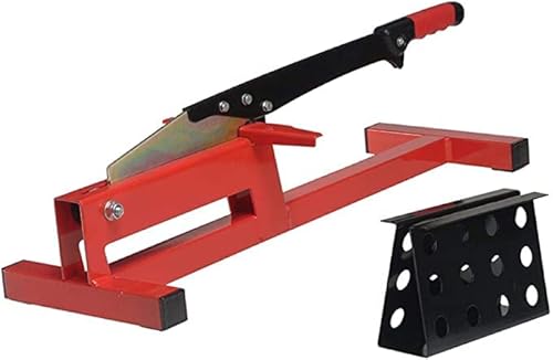 STAKMANN Schneidebrett für Laminat und Vinyl mit rotierender Klinge und 90° Zuschnitt, sicher und robust, Griff aus ergonomischem Gummi, Farbe Rot Cover