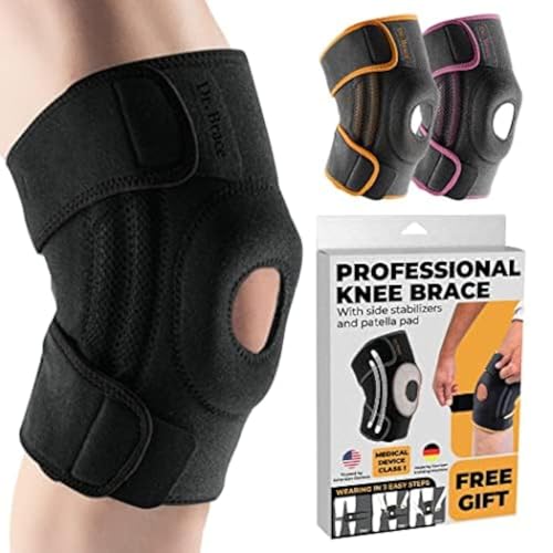 DR. BRACE ELITE Knee Brace with Side Stabilizers & Patella Gel Pads for Maximum Knee Pain Support and fast recovery for men and 