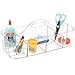 mDesign Organizador de escritorio- Cesta organizadora hecha de plástico transparente - Tenga todos los utensilios de escritorio y pintura siempre a mano con este organizador plástico con asa