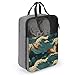 Japan Wave Wallpapers Shoe Bags for Travel Water-Resistant Shoes Pouch with Handle Fashion Shoe Organizer with Zipper Closure Portable Sneaker Carrier for Men & Women Daily Use