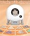 Self Cleaning Litter Box - Large Automatic Cat Litter Box Self Cleaning, All Litter Suitable, 1 Roll Garbage Bags and Mat, App Control, White grey1