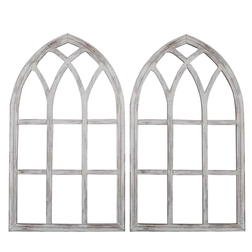 Ventana arqueada de madera vintage para transformar paredes interiores 2