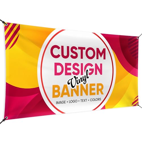My Sign Center MC-1920-24-VB Custom Vinyl Banner, Personalized Text And Logo Banner Printing cover