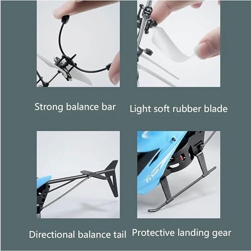 Image of Remote Control Gravity Sensor Helicopter Toy, with Shock Detection Auto Power Off, USB Charging, for Kids (Blue)