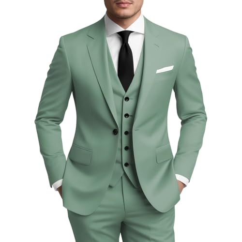 Mens Suit 3 Piece Slim Fit Suits for Men Formal Business Wedding Groom Prom Dress Set