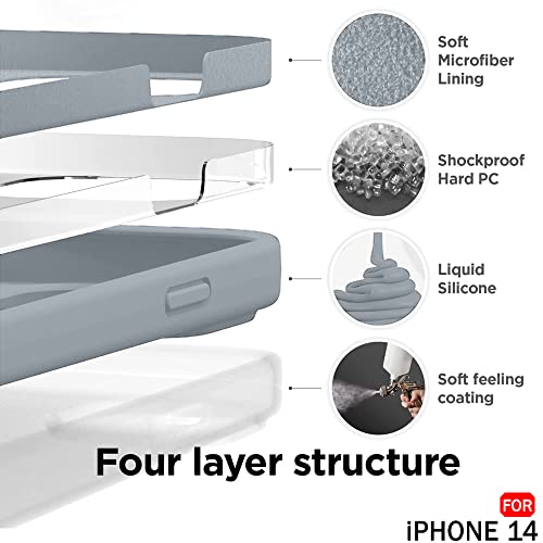 Image of TheGiftKart Liquid Silicone Back Cover Case for iPhone 14 | Soft Micro-Fibre Lining Inside | Camera & Screen Protection | Shockproof Back Cover Case for iPhone 14 (Silicone, Mist)