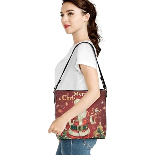 Image of HUGS IDEA Boho Bags for Women Leather Handbag Shoulder Bucket Crossbody Purse