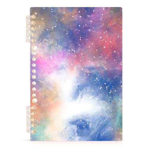 MOMORIN ノート ソフトリングノート A5 リングノート 横罫 メモ帳 星空 星 星柄 おしゃれ 日記帳 変形 耐水 60枚 調整可能 ページ追加可能 小学生 中学校 文房具 仕事 まとめ買い 新学期 入学祝い プレゼント