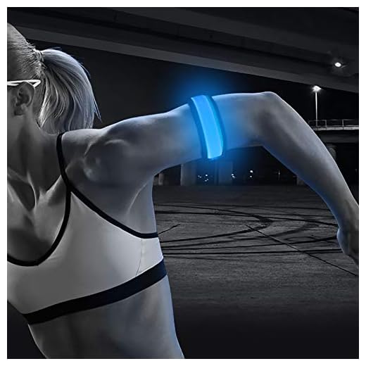 BSEEN LED Lighted Running Armbands - Light Up Reflective Running Gear LED Slap Bracelets, Sports Event Wristbands for Men& Women (Blue)
