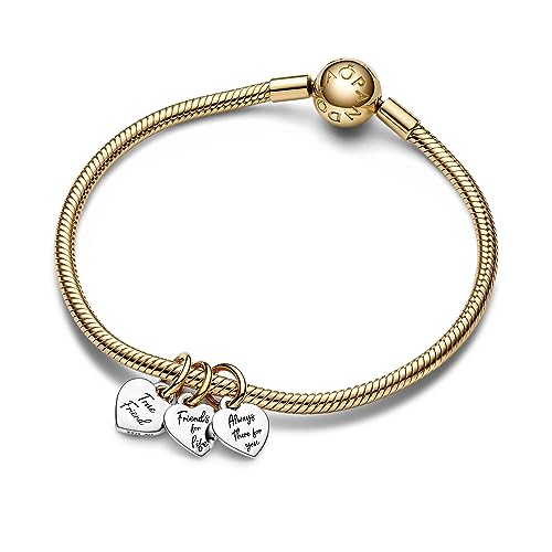 Miniatura 3 de Pandora Moments Colgante Divisible Con Diseño De 3 Corazones En Plata De Ley Y Chapado En Oro De 14 Quilates