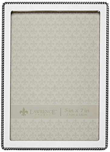 Lawrence Frames Metal Picture Frame With Delicate Outer Border Of Beads, 5 By 7-Inch, Silver #TOP1