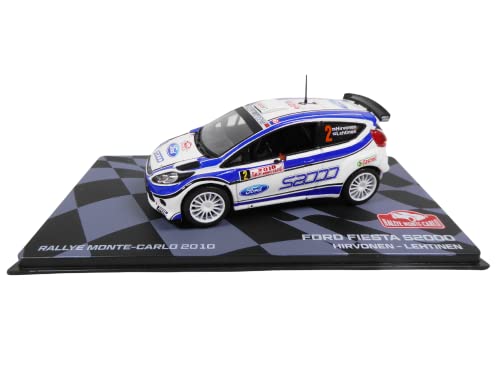 OPO 10 - Auto da Rally 1/43 Compatibile con Ford Fiesta S2000 Monte Carlo 2010 Hirvonen Lehtinen - BR48