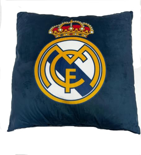 ASDITEX Coussin velours Real Madrid 45 cm x 45 cm environ (rembourrage inclus)