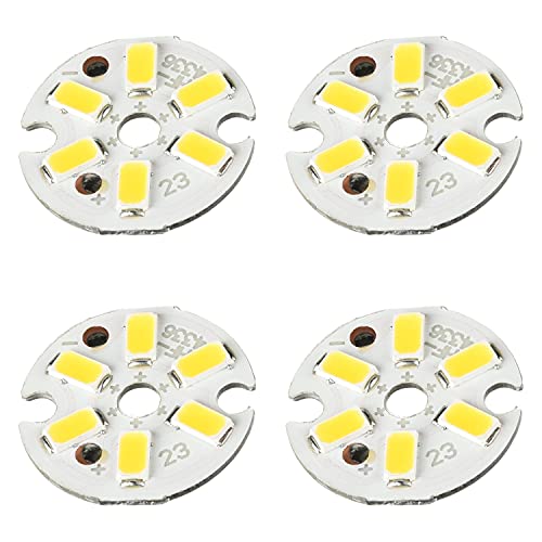Image of Othmro 4PCS 300mA 3W LED Chip Bulb, 9-11V Super Round LED Chip Bulb Surface Mounted Devices Light Beads, Floodlight For Camper Light Bulb, Home Reading, Marine Lamps