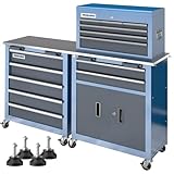 LARBANKE Rolling Tool Chest with Stainless Steel Tabletop,5-Drawer Tool Chest&8-Drawer Tool Box with Connection Buckle,Locking System Storage Cabinet with 360° Brake Swivel Wheels and Foot Pad