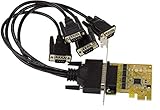 KALEA-INFORMATIQUE SUNIX SER6456H 4 Port Seriell COM RS232 PCIe Schnittstellenkarte mit 16950 UART - HIGH Speed RS-232 / DB9 PCIe Karte. Inkl. Low Profile Slotblende.