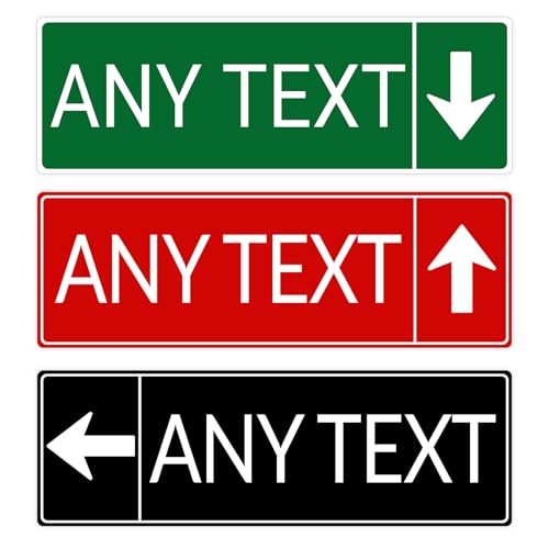 Custom Signs Outdoor Metal, Personalized Street Reflective Sign with Arrow, 8x24 Inches, Single/Double Sided, Rust Free Aluminum-UV Protected and Weatherproof