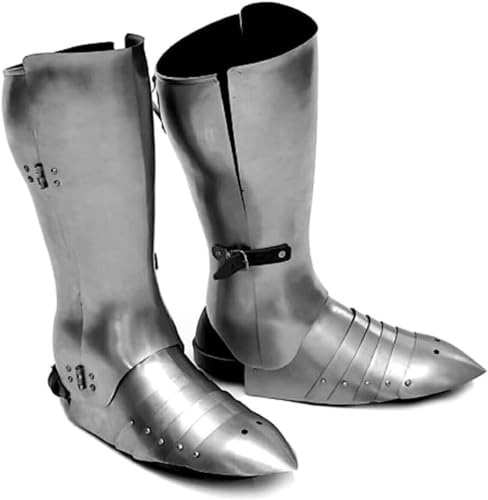 Armadura vikinga medieval Sabatons con placas articuladas de hierro para juego de rol Larp