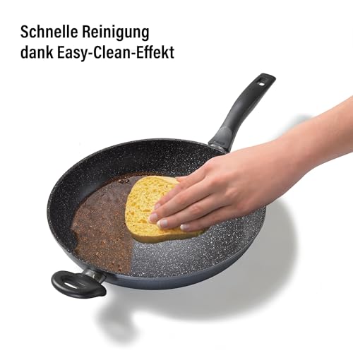 Foto von STONELINE Bratpfanne 32 cm, Pfanne Induktion geeignet, Pfanne mit echten Steinpartikeln beschichtet, Brat- & Universalpfannen aus Aluguss, große Pfanne