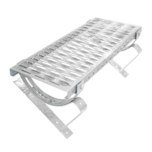 Decket Laufrost für Dach & Schornstein, Komplettset Typ U mit Dachtritt, Haltern, Befestigungen & Befestigungsschrauben, Trittfläche zur Bewegung auf dem Dach, Laufgitter, 40 cm Länge, Verzinkt