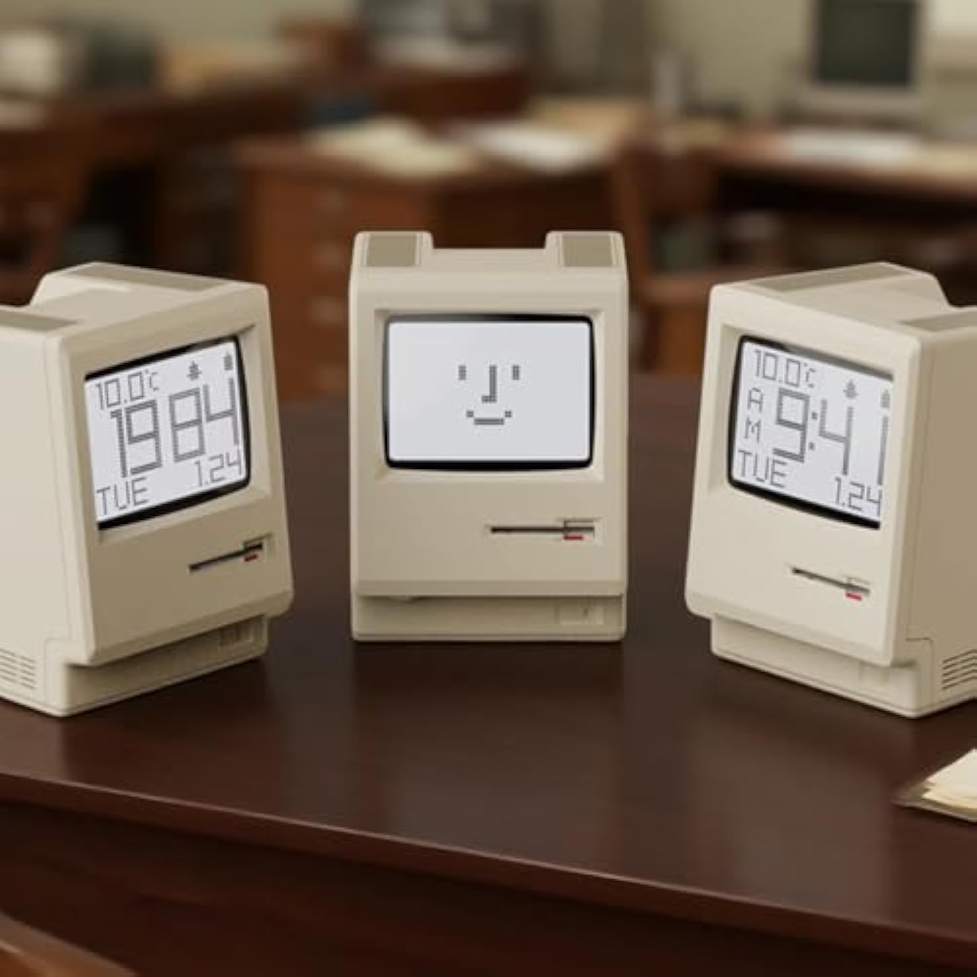 Retro Pixel Alarm Clock, USB Desk Clock with Adjustable Brightness
