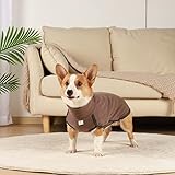 Hjyokuso Hundepullover, Fleece Hundemantel, Warmer und Leichter Pulli für Kleine Mittelgroße Große Hunde, Wintermantel, Outdoor Hundejacke - Braun