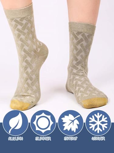 Campsis Men Viscose Socks, Cotton Ankle Socks, Breathable Calf Sock(5 Pairs)2