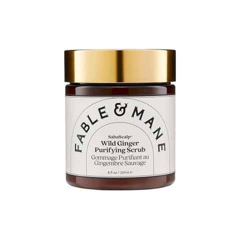 Fable & Mane SahaScalp Wild Ginger Purifying Scalp Scrub. Dry Scalp Treatment, Itchy Scalp Shampoo, Exfoliating Scalp Detox, Itchy Scalp Treatment - Genuine Fable and Mane Scalp Cleanser. 8FL oz Cover
