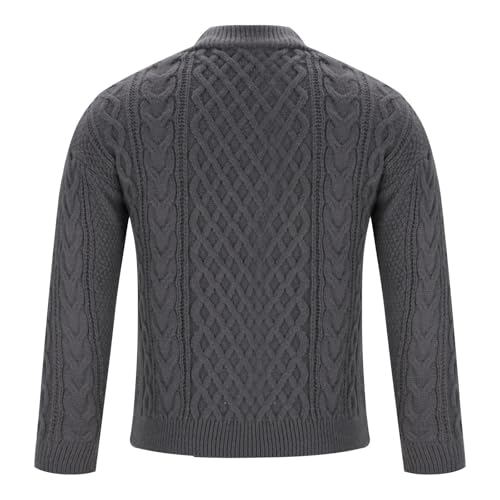 Cable Knitted Sweater for Men Crewenck Pullovers Long Sleeve Oversized Sweaters Casual Jumper Tops Aesthetic Clothes4