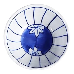 Bcjmkdx Keramik Suppenschüssel mit blau-weißem Design