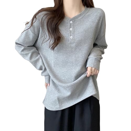 [xppe] Tシャツ レディース 長袖 トップス カットソー ティーシャツ クルーネック ハーフカーディガン 保温 ロングスリーブ カジュアル 着痩せ ゆったり インナー 無地 大きいサイズ シンプル きれいめ おしゃれ 春秋冬のサムネイル