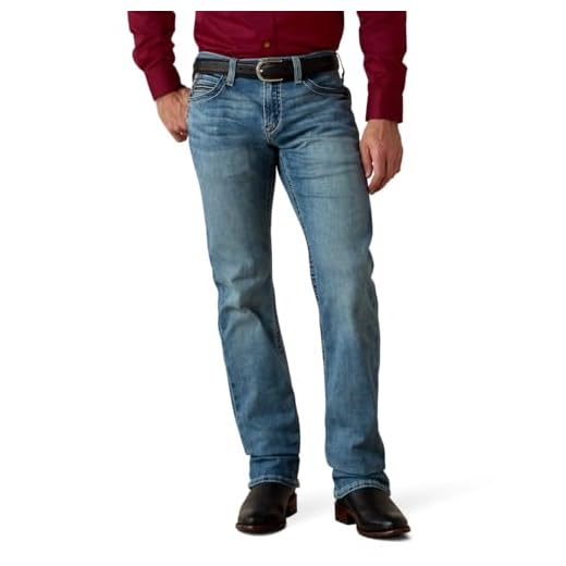 ARIAT Calça jeans masculina reta M7 Slim Wessley, Gaviota, 34W / 34L